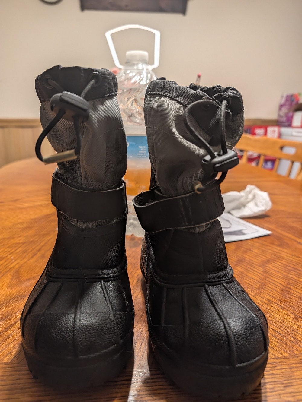 Size 13 Columbia Kids Black Winter Boots with Drawstring Cuff